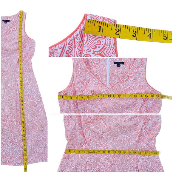 Paisley Print Dress Tommy Hilfiger Stretch Orange White Sleeveless Plus Size 16 - Picture 5 of 7